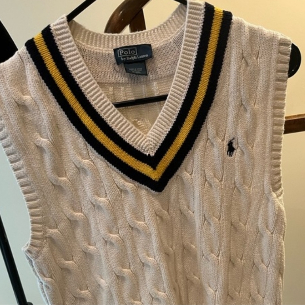Polo by Ralph Lauren Men's Cream Sweater Vest